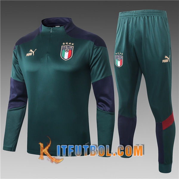 Nueva Chandal Futbol + Pantalones Italia Ninos Verde 20/21