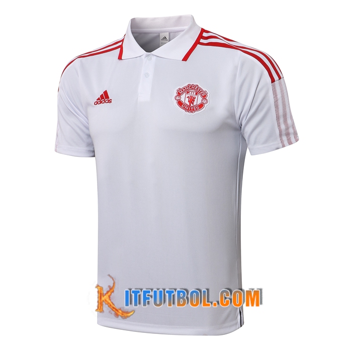 Camiseta Polo Manchester United Rojo/Blanca 2021/2022 -01