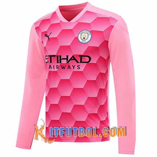 federación seta Impresionismo Nueva Camisetas Personalizadas Futbol Manchester City Portero Roja Manga  Larga Baratas 20 21