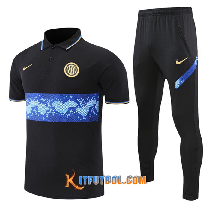 Camiseta Polo Inter Milan + Pantalones Negro/Azul 2021/2022