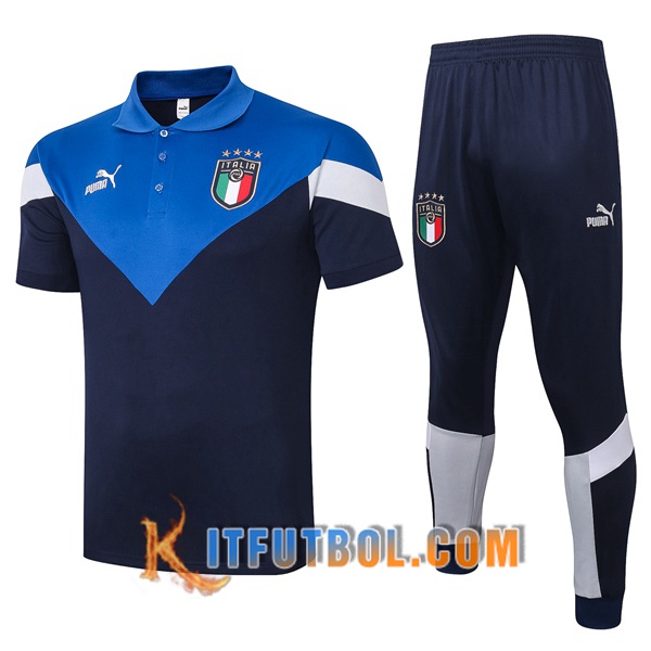 Nueva Polo Futbol Italia + Pantalones Azul 20/21