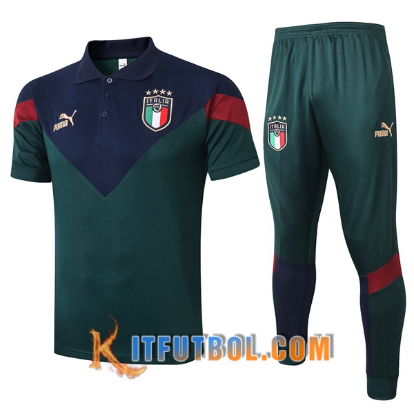 Nueva Polo Futbol Italia + Pantalones Verde 20/21