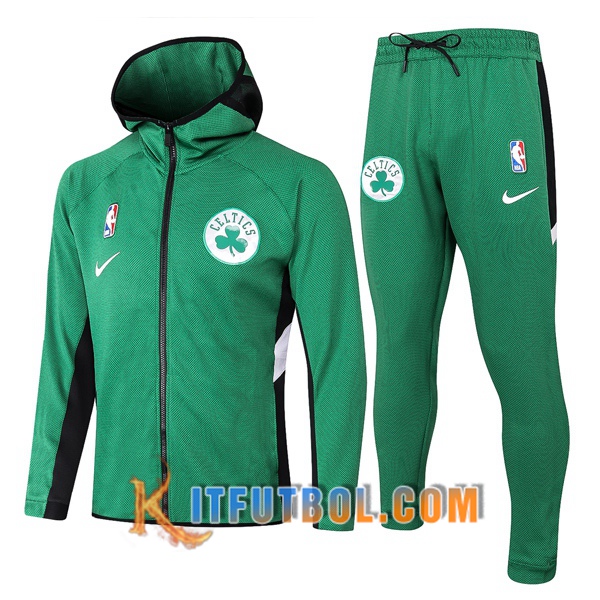 Nueva Chandal Futbol - Chaqueta con capucha + Pantalones Boston Celtics Verde 20/21