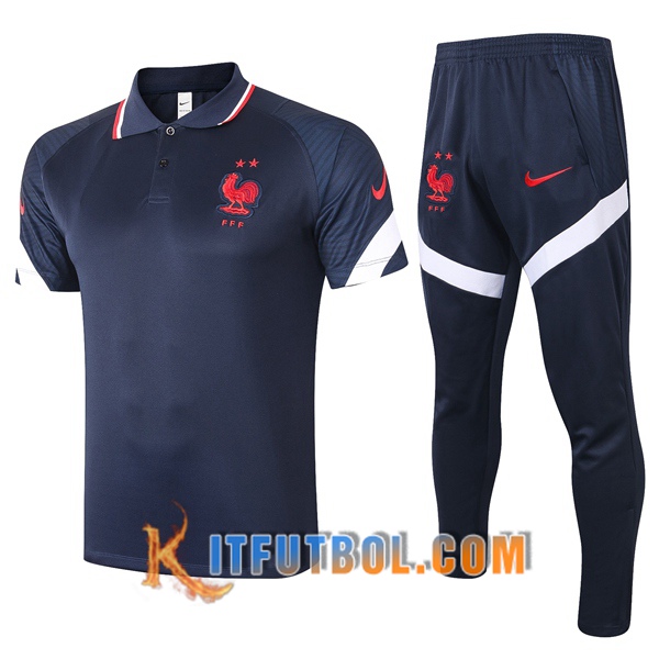Nueva Polo Futbol Francia + Pantalones Azul Royal 20/21