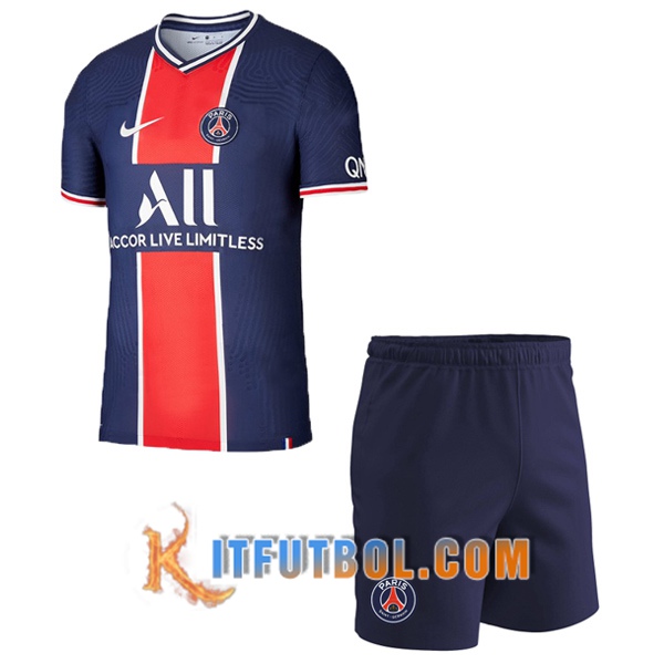 Camisetas Personalizadas Futbol Paris PSG Ninos Primera Version Filtrada 20/21