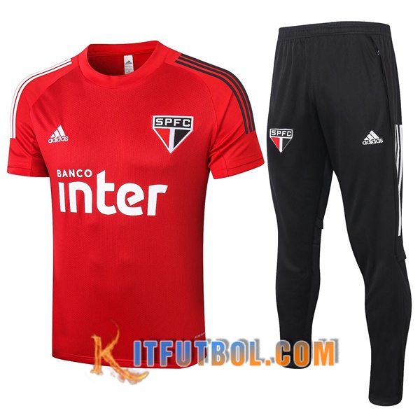 Camisetas de entrenamiento Sao Paulo FC + Pantalones Roja 20/21