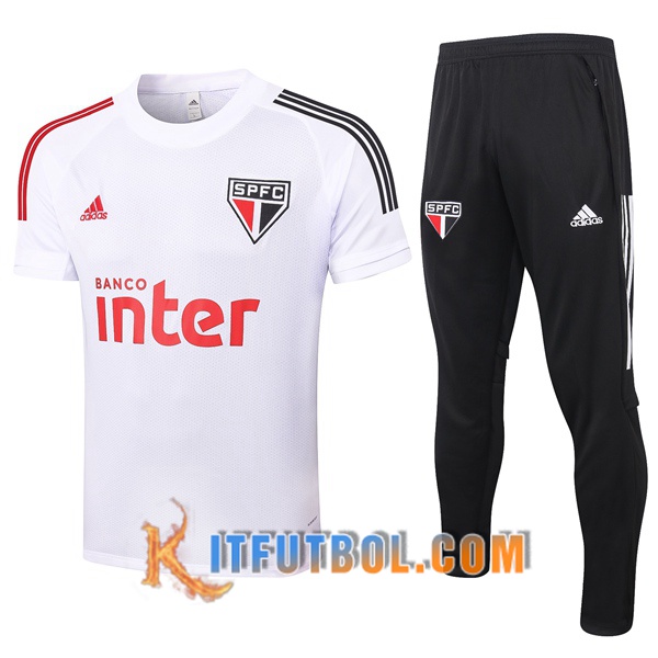 Camisetas de entrenamiento Sao Paulo FC + Pantalones Blanco 20/21
