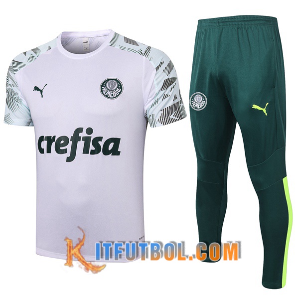 Camisetas de entrenamiento Palmeiras + Pantalones Blanco 20/21