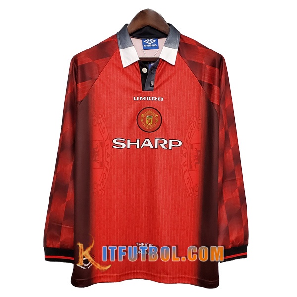 Camiseta Futbol Manchester United Retro Primera Manche Longue 1996