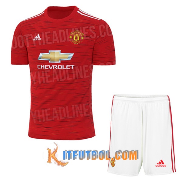 Camisetas Personalizadas Futbol Manchester United Ninos Primera 20/21