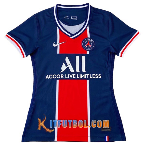 Camisetas Personalizadas Futbol PSG Mujer Primera 20/21