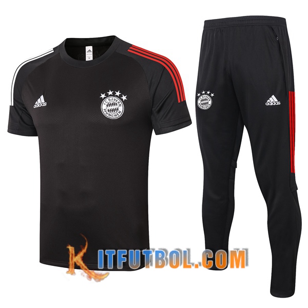 Camisetas de entrenamiento Bayern Munich + Pantalones Negro 20/21