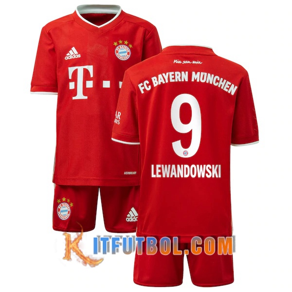 Camisetas Personalizadas Futbol Bayern Munich (Lewandowski 9) Ninos Primera 20/21