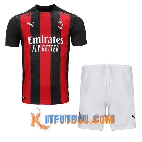 Nueva Camisetas Personalizadas Futbol Milan AC Ninos Primera 20/21