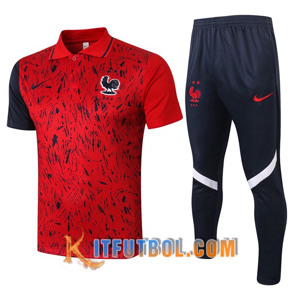 Nueva Polo Futbol Francia + Pantalones Roja 20/21