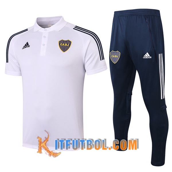 Nueva Polo Futbol Boca Juniors + Pantalones Blanco 20/21