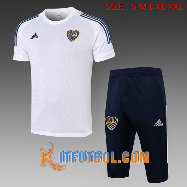 Camisetas de entrenamiento Boca Juniors + Pantalones 3/4 Blanco 20/21