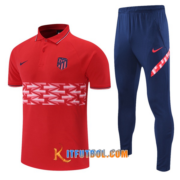 Camiseta Polo Atletico Madrid + Pantalones Blancaa/Rojo 2021/2022