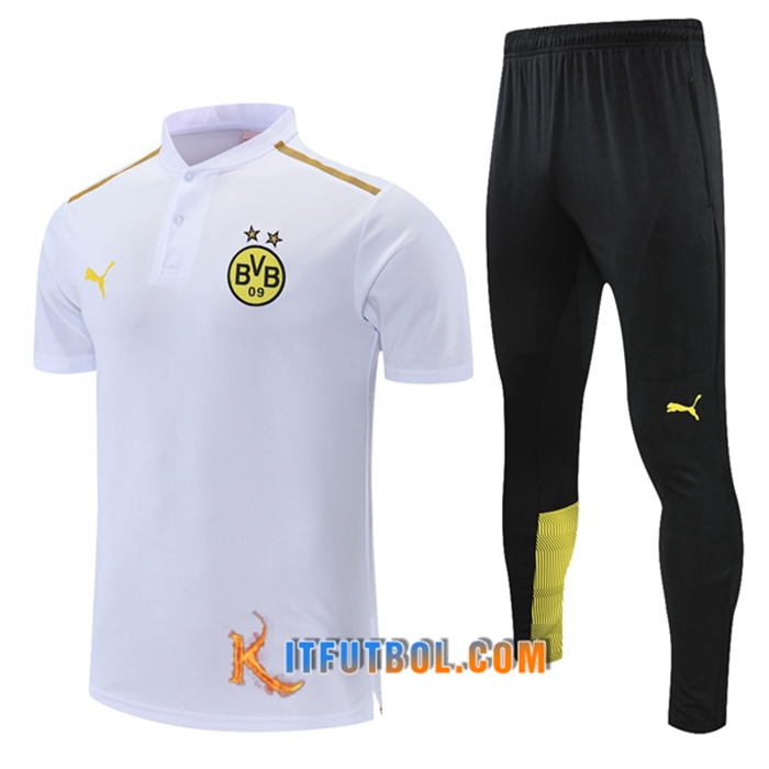 Camiseta Polo Dortmund BVB + Pantalones Blancaa/Amarillo 2021/2022