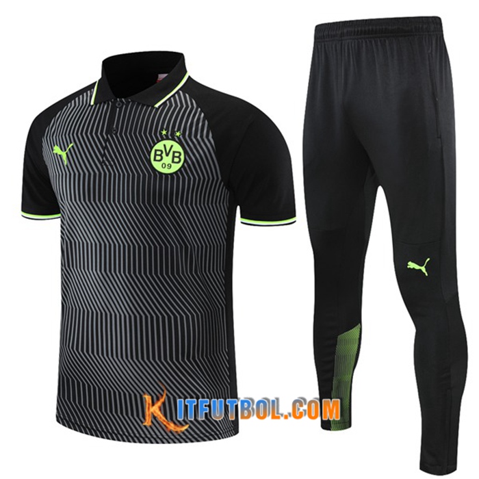 Camiseta Polo Dortmund BVB + Pantalones Gris /Negro 2021/2022