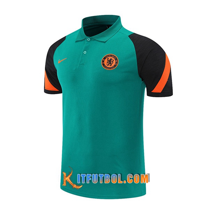Camiseta Polo FC Chelsea Negro/Verde 2021/2022