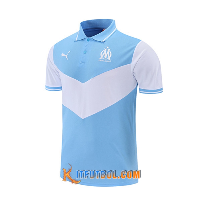 Camiseta Polo Marsella OM Blancaa/Azul 2021/2022