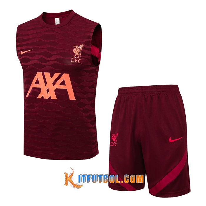 Camiseta Entrenamiento sin mangas FC Liverpool + Cortos Rojo 2021/2022