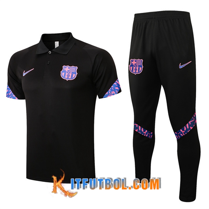 Camiseta Polo FC Barcelona + Pantalones Negro 2022/2023