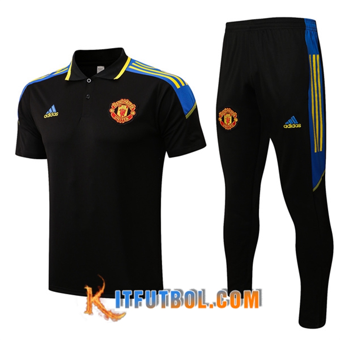 Camiseta Polo Manchester United + Pantalones Negro 2022/2023