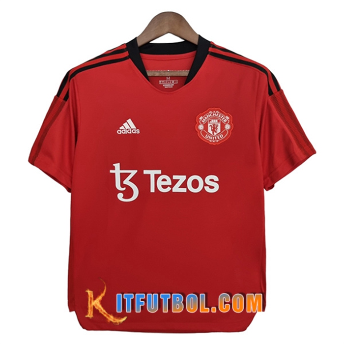 Camiseta Entrenamiento Manchester United Tezos Rojo 2022/2023