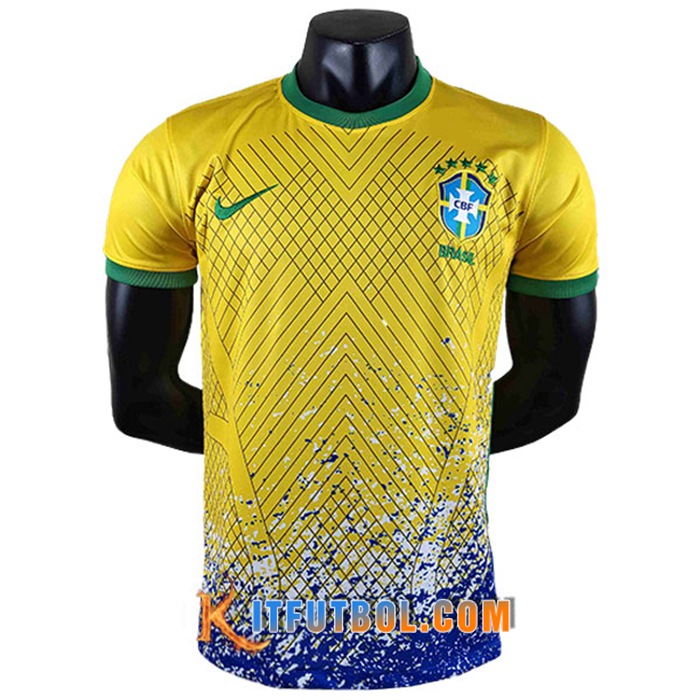Camisetas De Futbol Brasil Azul/Amarillo/Blanco Copa Del Mundo 2022