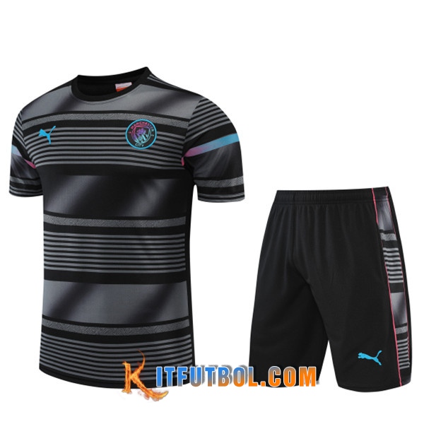 Camiseta Entrenamiento +Cortos Manchester City Negro 2022/2023