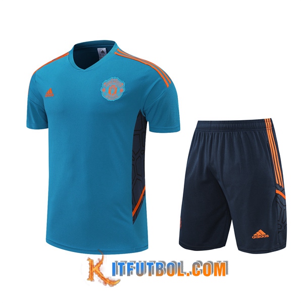 Camiseta Entrenamiento +Cortos Manchester United Azul 2022/2023