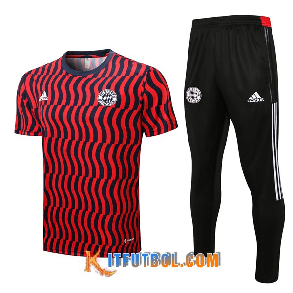 Camiseta Entrenamiento + Pantalones Bayern Munich Rojo/Negro 2022/2023