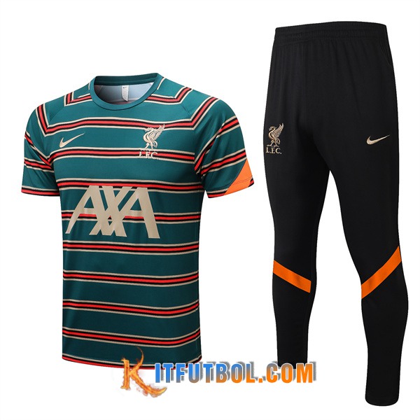 Camiseta Entrenamiento + Pantalones FC Liverpool Verde/Rojo 2022/2023