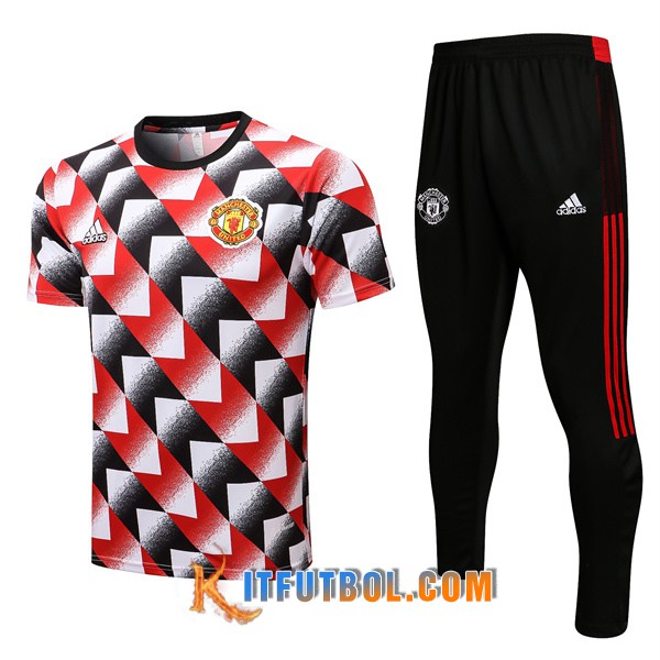 Camiseta Entrenamiento + Pantalones Manchester United Rojo/Negro 2022/2023