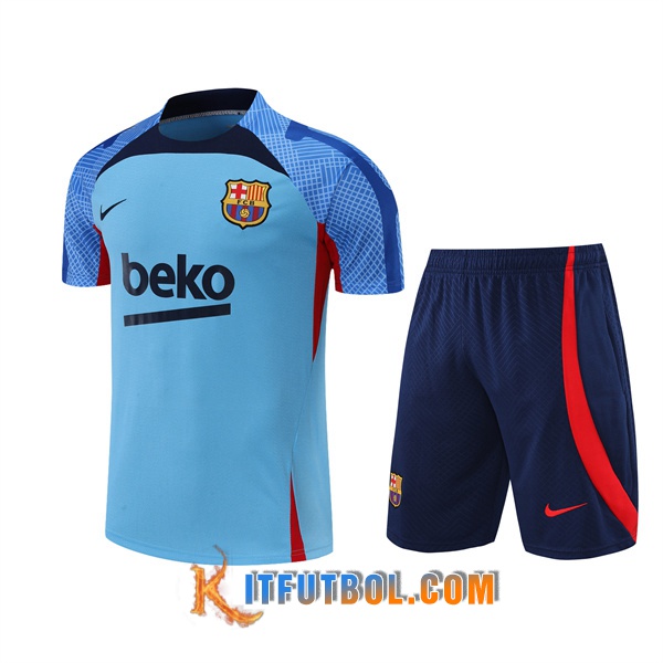 Camiseta Entrenamiento +Cortos FC Barcelona Azul 2022/2023