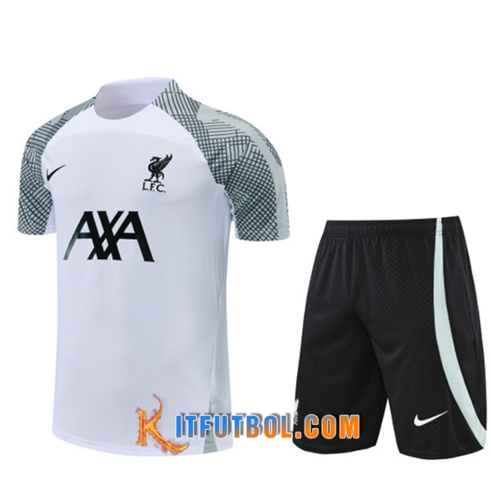 Camiseta Entrenamiento + Cortos FC Liverpool Blanco 2022/2023