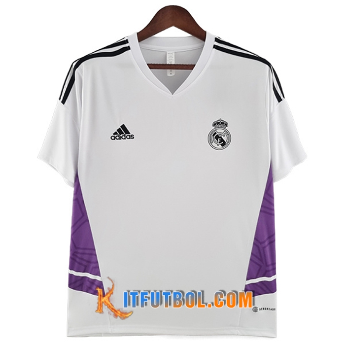 Camiseta Entrenamiento Real Madrid Blanco/Pourpre 2022/2023