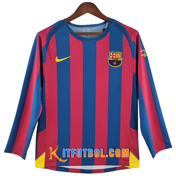 Camisetas De Futbol FC Barcelona Retro Primera Manga Larga 2005/2006