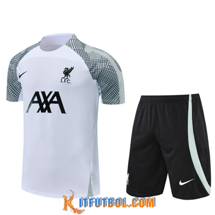 Camiseta Entrenamiento FC Liverpool + Cortos Blanco 2022/2023