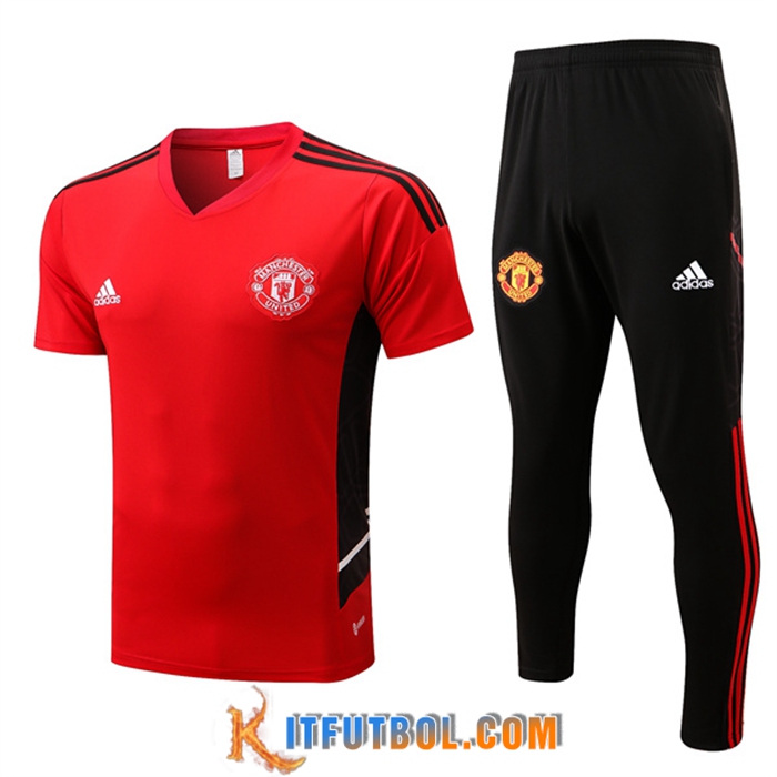 Camiseta Entrenamiento Manchester United + Pantalones Negro 2022/2023