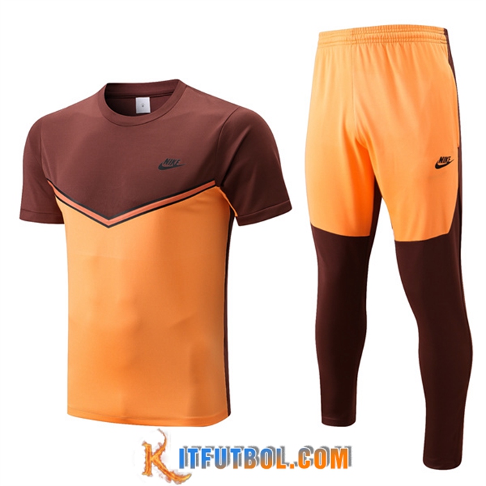 Camiseta Entrenamiento Nike + Pantalones Amarillo/Marrón 2022/2023