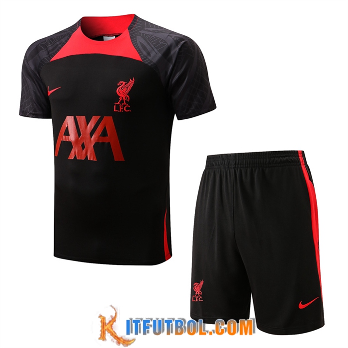 Camiseta Entrenamiento + Cortos FC Liverpool Negro 2022/2023