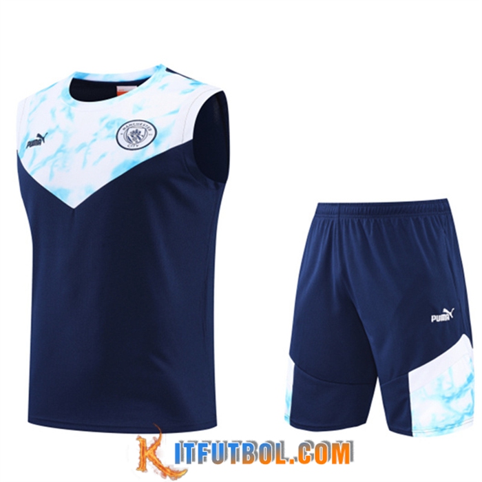 Camiseta Entrenamiento sin mangas + Cortos Manchester City Azul marino 2022/2023
