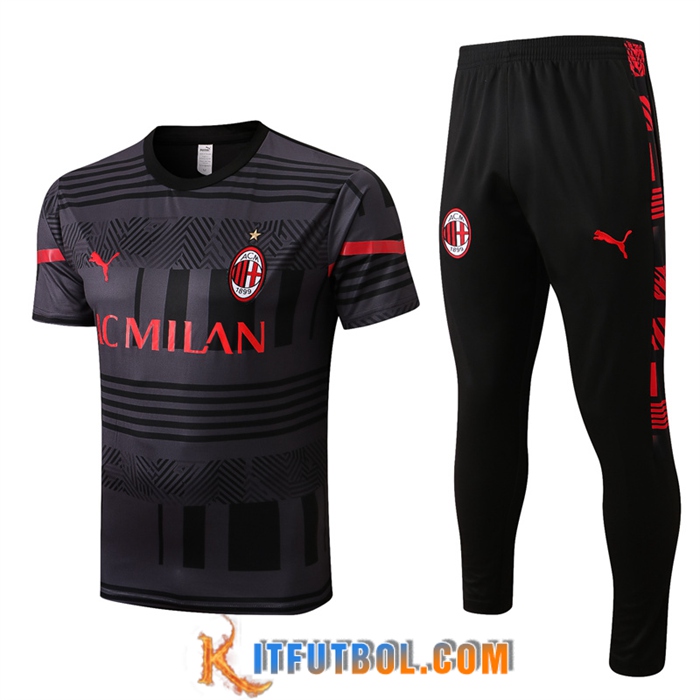 Camiseta Entrenamiento + Pantalones AC Milan Negro 2022/2023