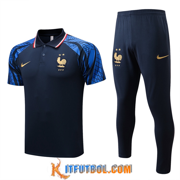Camiseta Polo Francia Azul marino 2022/2023