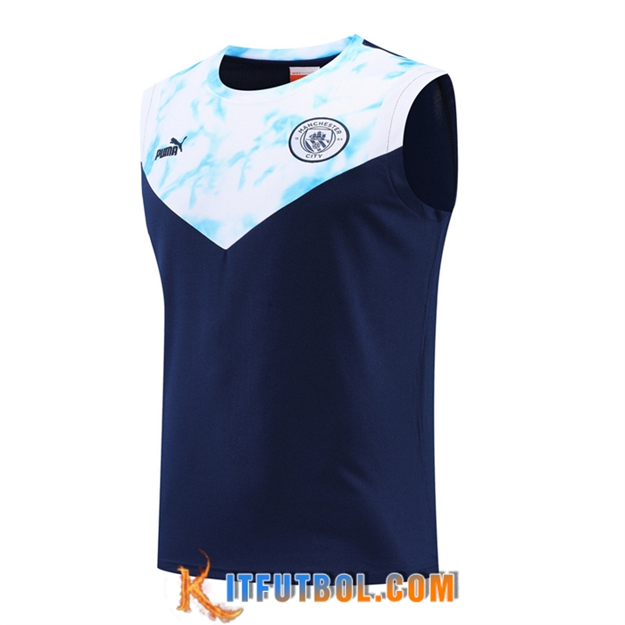 Camiseta Entrenamiento sin mangas Manchester City Azul marino 2022/2023