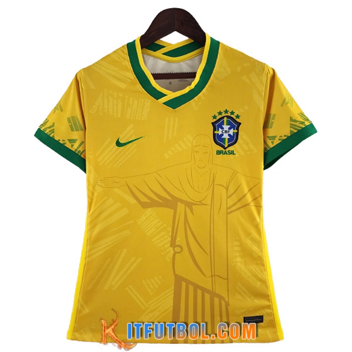 Camisetas De Futbol Brasil Mujer Classic Amarillo 2022/2023