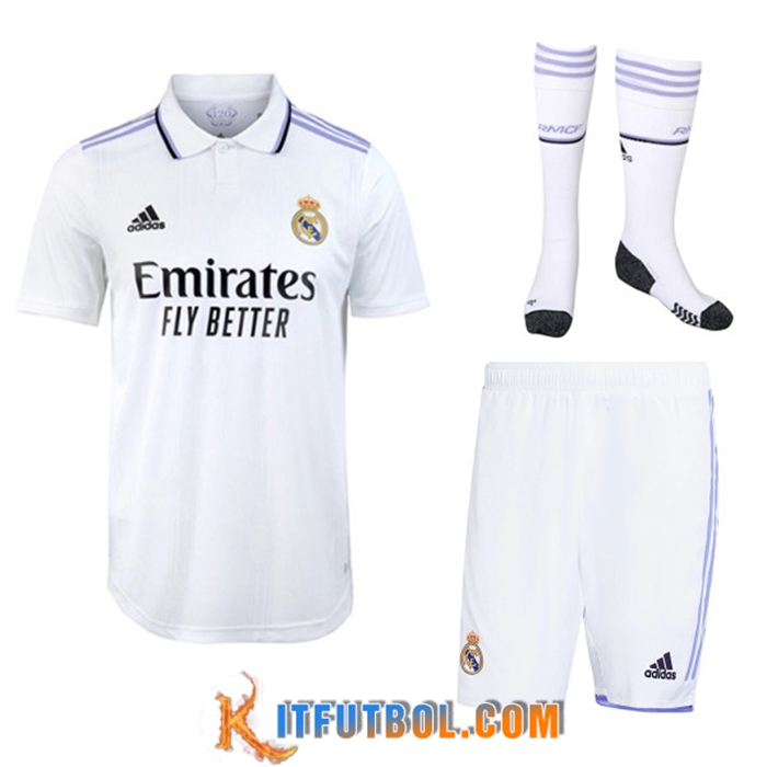 Camisetas De Futbol Real Madrid Primera (Cortos + Calcetines) 2022/2023